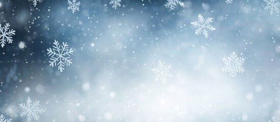 Fototapeta premium Winter Wonderland: Digital Illustration of Falling Snowflakes on Black isolated pastel background