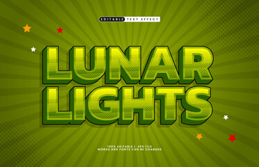 lunar lights editable text effect with a space and star text style