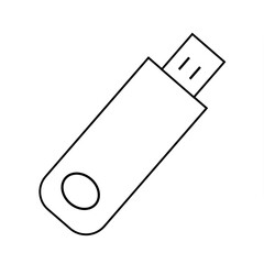 flash disk computer silhouette icon design template