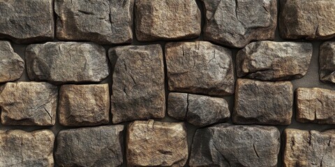 Obraz premium Seamless and realistic bright texture creates an appealing wall background, featuring large blocks that enhance the visual interest. This seamless texture captures a real photo aesthetic.