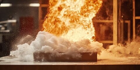 Effective fire extinguishing using foam demonstrates the importance of foam in fire safety. This foam based fire extinguishing method is essential for controlling and suppressing flames efficiently.