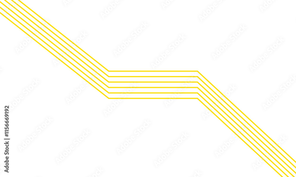 Poster abstract simple decorative yellow thin line design on transparent background.