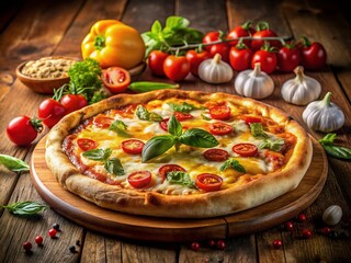 Delicious Cheese Delight Pizza Pie - Mouthwatering Image