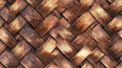 Fototapeta premium Interwoven Bronze Metal Texture Background Pattern