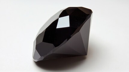 Brilliant Cut Treated Black Diamond Faceted Gemstone with Sharp Edges and Glossy Finish for Jewelry and Decorative Use
