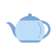 blue teapot isolated on white