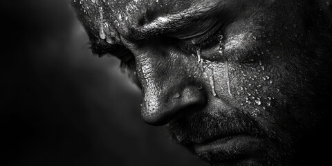 Obraz premium Men s tears reflect deep sadness and loneliness. The power of men s tears speaks to the profound emotions of sadness and loneliness that many experience. Embrace the journey of men s tears.