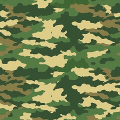 Fototapeta premium A camouflage pattern featuring various shades of green and beige for concealment purposes.