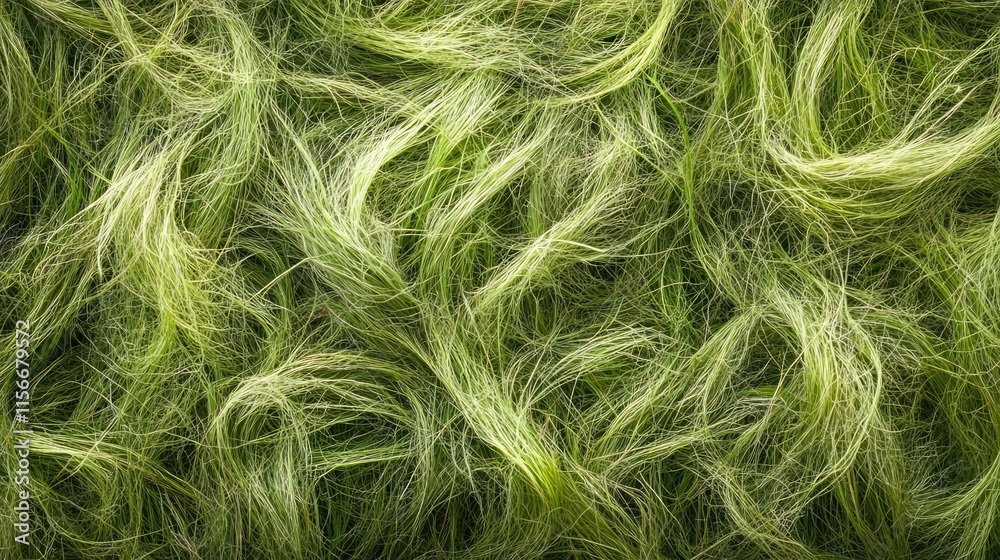 Poster Closeup of vibrant trimmed grass texture creating a lush green background ideal for nature themes and design projects