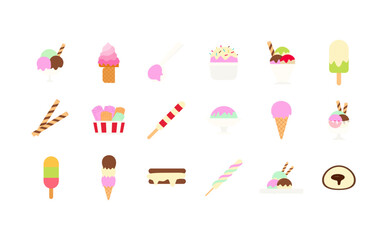 set of ice cream cartoon element