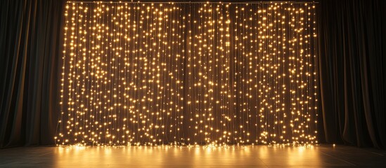 Twinkling fairy lights cascading backdrop for elegant events and festive celebrations © AImmersive Imagery