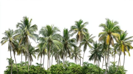 Obraz premium Tropical palm trees isolated on white background ideal for design architecture and natural aesthetics in projects and marketing materials