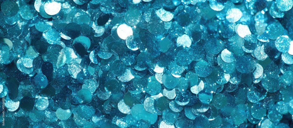 Poster Turquoise sparkling glitter background with a glossy finish for vibrant and elegant design projects