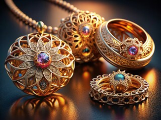 Fototapeta premium Luxury 3D-printed jewelry & accessories. High-end design.