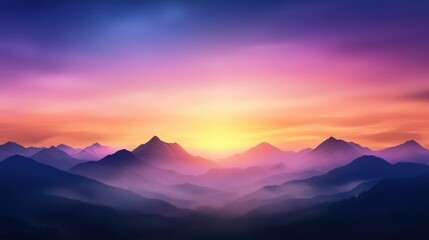 Fototapeta premium Stunning sunset over majestic mountain range.