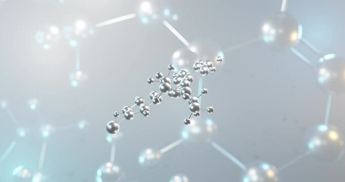 Amoxapine rotating 3d molecule, molecular structure of antidepressant, seamless video