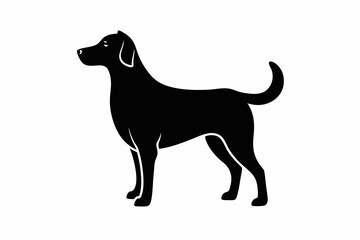 dog black silhouette icon vector