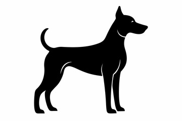 dog black silhouette icon vector