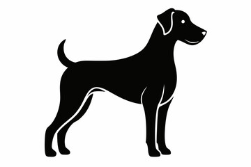 dog black silhouette icon vector