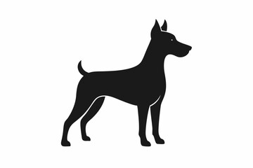 dog black silhouette icon vector