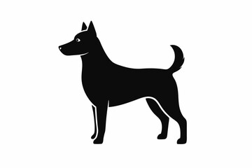 dog black silhouette icon vector