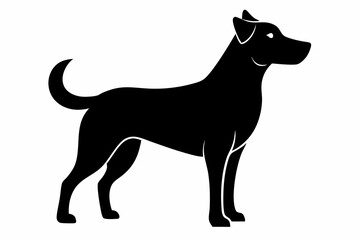 dog black silhouette icon vector