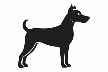dog black silhouette icon vector