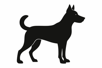 dog black silhouette icon vector