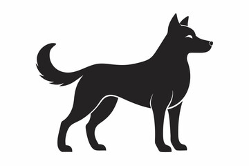 dog black silhouette icon vector