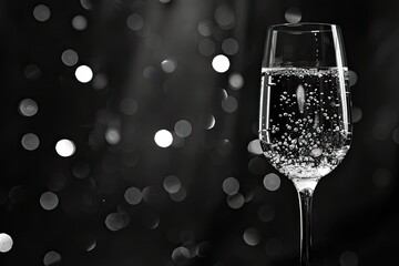 A wine glass filled with bubbles and effervescence