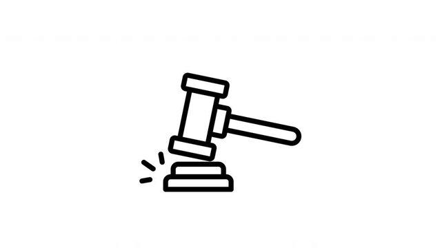 Animated Auction icon in line style, suitable for banking, financial, money management, investment and budgeting illustration concepts.