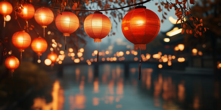 chinese lantern in the park