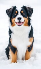 Dog handsome on the snow,generation AI