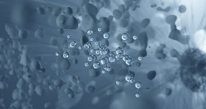 Trehalose rotating molecular 3d structure ball-and-stick model, looped video disaccharides