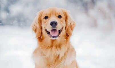 Dog handsome on the snow,generation AI