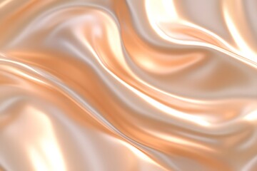 Fototapeta premium Exquisite peach colour material with smooth wavy texture 