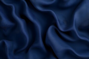 Obraz premium Exquisite navy blue material with smooth wavy texture 