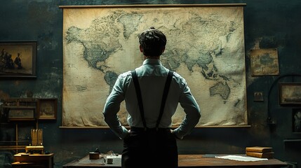 A Vintage World Map: An Explorer's Dream