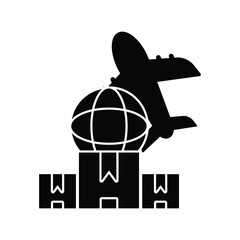 Delivery cargo plane icon