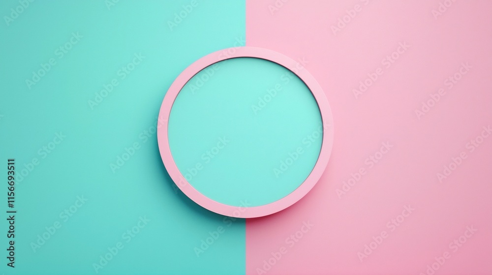Poster minimalistic teal colored arrangement with a soft glowing lighting effect set against a clean vibran