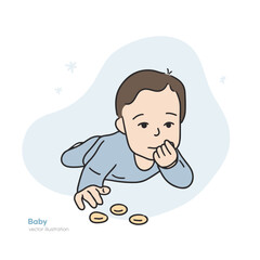 illustration of a crawling baby