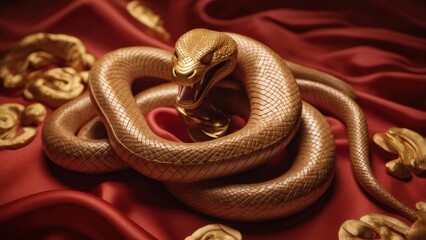 Obraz premium 2025 chinese wooden snake