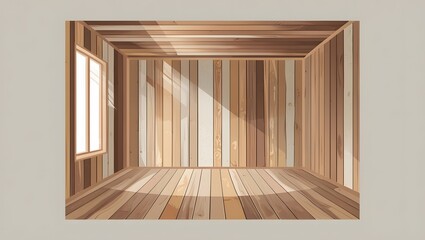 Empty Wooden Room - Rustic Interior Background