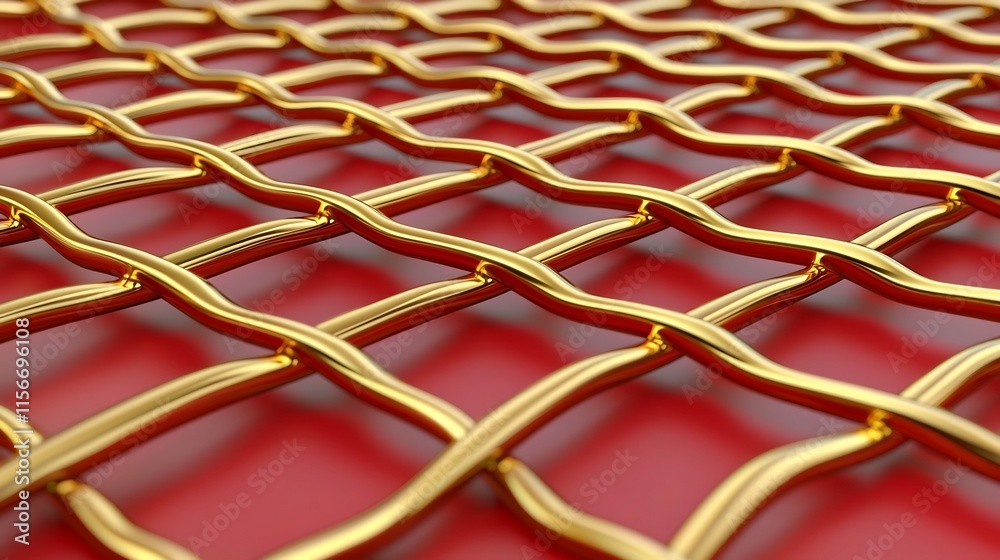 Poster elegant and abstract golden tael pattern design arranged in a minimalist red layout perfect for text