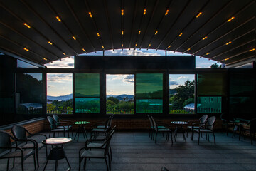tables and chairs in the hall