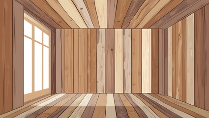 Empty Wooden Room - Rustic Interior Background