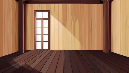 Empty Wooden Room - Rustic Interior Background
