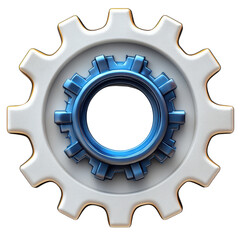 Blue and White Gear Mechanism Teamwork Technology Industry