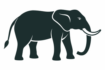 elephant silhouette icon vector