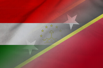 Tajikistan and Saint Kitts and Nevis political flag international negotiation KNA TJK